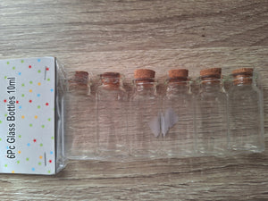 6pc glass bottles 10ml